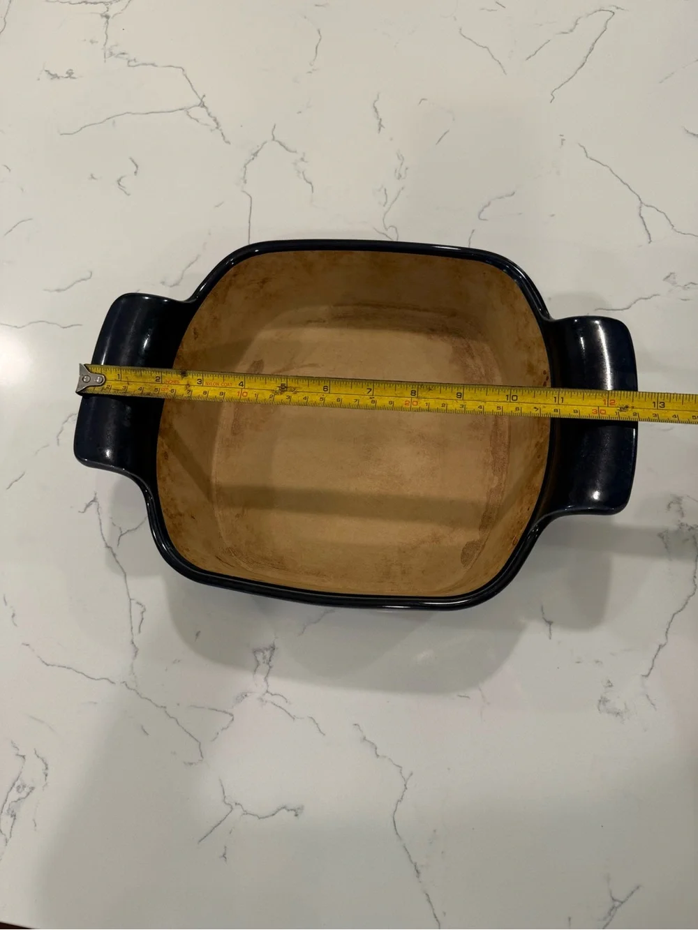 Pampered Chef 8” blue square stoneware